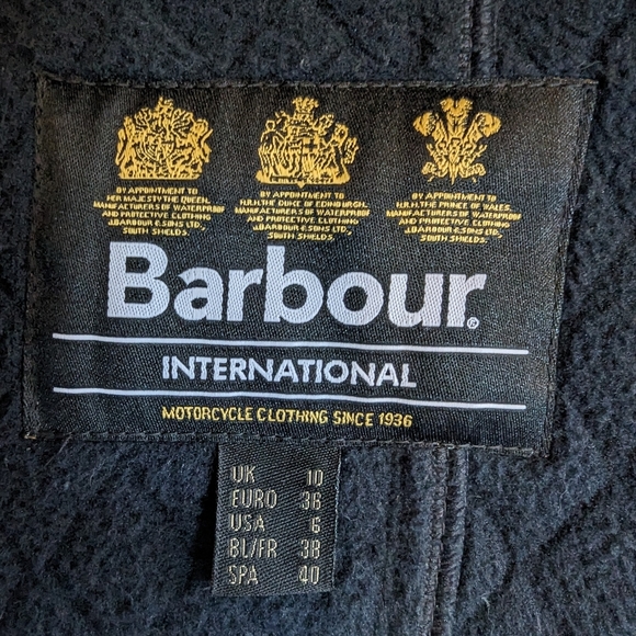 Barbour International Quilted Jacket Black Size 6 - Picture 9 of 9